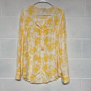 J. Crew Yellow Print Blouse